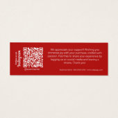 Red Modern Bedankt voor uw aankoop Mini Visitekaartjes (Achterkant)