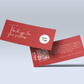 Red Modern Bedankt voor uw aankoop Mini Visitekaartjes