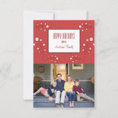 Red Modern Berry Holiday Fotokaart Kaart (Voorkant)