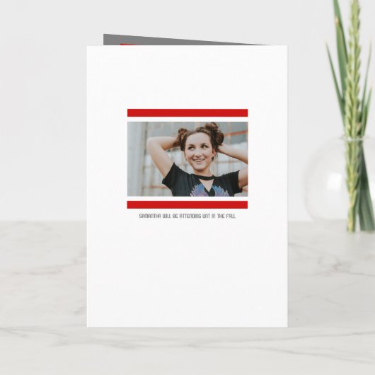 Red Modern Block 5-Photo Afstuderen (Achterkant)