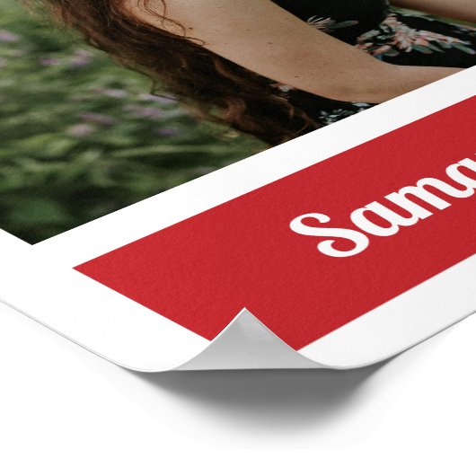 Red Modern Block Photo Afstuderen Poster (Hoek)