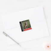 Red Modern Block Photo Afstuderen Vierkante Sticker (Envelop)