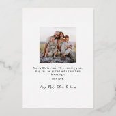 Red Modern Boho 8 Fotocollage Kerstmis Folie Feestdagenkaart (Achterkant)