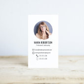 Red Modern Business Photo QR Code Visitekaartje