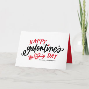 Red Modern Calligrafie Happy Galentine's Day Feestdagen Kaart