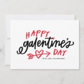 Red Modern Calligrafie Happy Galentine's Day Feestdagenkaart (Voorkant)