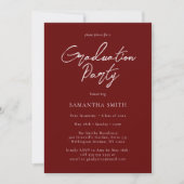 Red Modern Calligraphy Script Graduation Party Kaart (Voorkant)