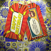 Red Modern Cartoon Superhero Comic Book Gift Label Cadeaulabel