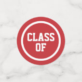 Red Modern Circles Foto Afstuderen Confetti (Kleine voorkant)