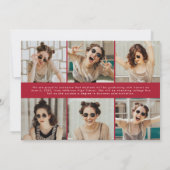 Red Modern Classic 12 Photo Afstuderen Aankondiging (Achterkant)