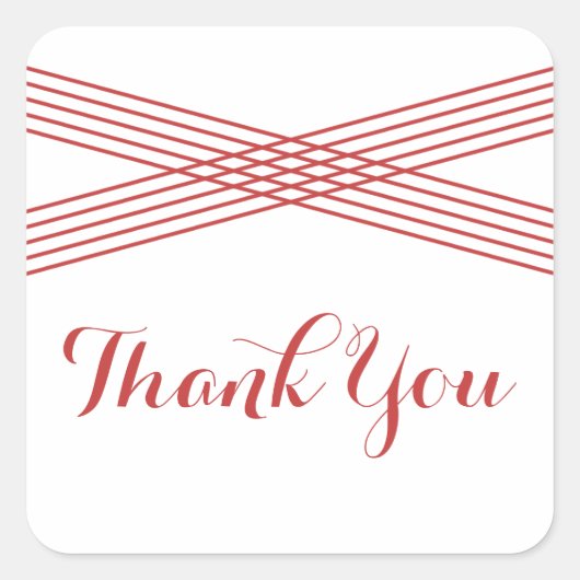 Red Modern Deco Dank u Stickers (Voorkant)