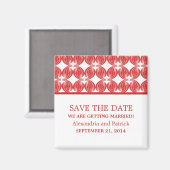 Red Modern Deco sparen de Magnet van de Datum (Voorkant / Achterkant)