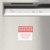 Red Modern Deco sparen de Magnet van de Datum (Insitu (Vaatwasser))