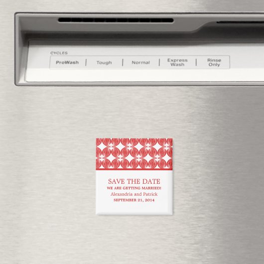 Red Modern Deco sparen de Magnet van de Datum (Insitu (Vaatwasser))