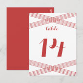 Red Modern Deco Table Briefkaart (Voorkant / Achterkant)