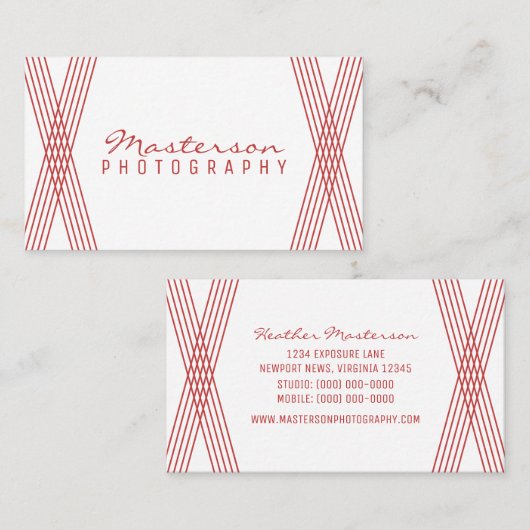 Red Modern Deco Visitekaartje (Voorkant / Achterkant)