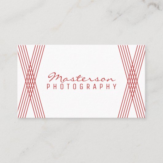 Red Modern Deco Visitekaartje (Voorkant)