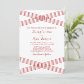 Red Modern Deco Wedding Invite Kaart (Staand voorkant)