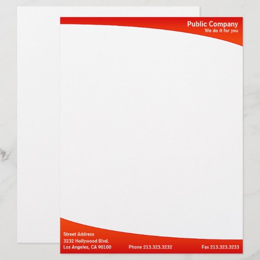 Red Modern Elegant Briefhoofd Ontwerp (Voorkant / Achterkant)