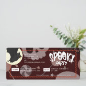 Red Modern & Elegant Halloween Spooky Party Ticket Save The Date (Staand voorkant)