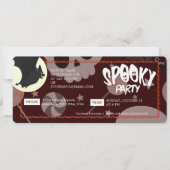 Red Modern & Elegant Halloween Spooky Party Ticket Save The Date (Voorkant)