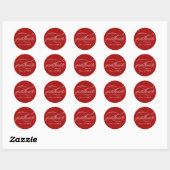 Red Modern Elegant Script Afstuderen Ronde Sticker (Vel)