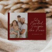 Red Modern Feliz Navidad Script Christmas Feestdagenkaart