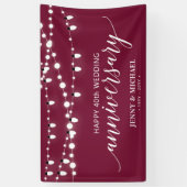 Red Modern Happy 40th Wedding Jubileum Banner (Verticaal)