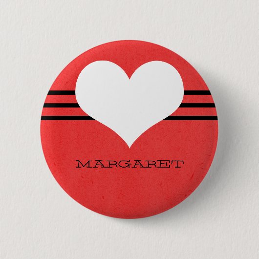 Red Modern Heart Button (Voorkant)