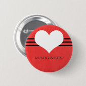 Red Modern Heart Button (Voorkant /achterkant)