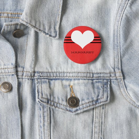Red Modern Heart Button (In situ)