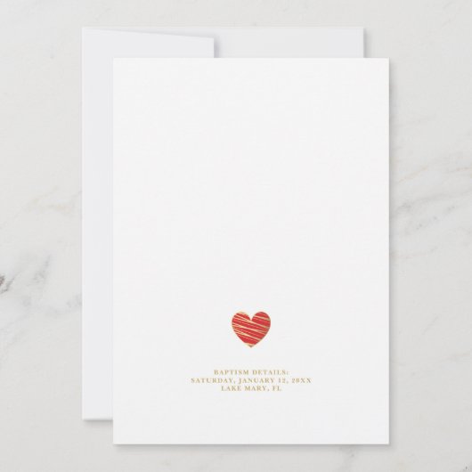 Red Modern Heart Golden Effect Godfather (Achterkant)