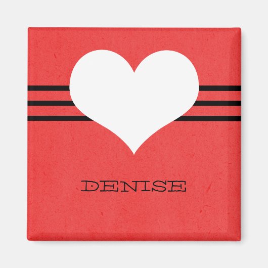 Red Modern Heart Magnet (Voorkant)