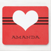 Red Modern Heart Mousepad Muismat (Voorkant)