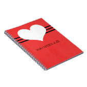 Red Modern Heart Notitieboek (Rechterzijde)
