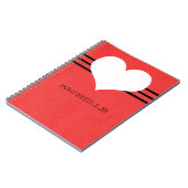 Red Modern Heart Notitieboek (Linkerzijde)