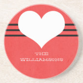 Red Modern Heart Onderzetter (Voorkant)