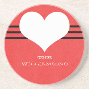 Red Modern Heart Onderzetter