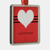 Red Modern Heart Ornament (Rechts)