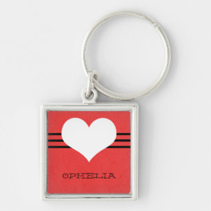 Red Modern Heart Premium Sleutelhanger