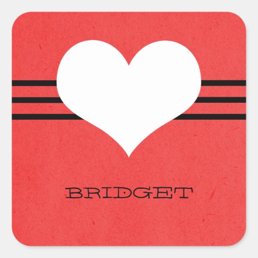 Red Modern Heart Stickers (Voorkant)