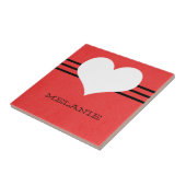 Red Modern Heart Tegel Tegeltje (Zijkant)