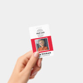 Red Modern ID Kaart Business Employee Badge (Handheld)