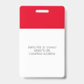 Red Modern ID Kaart Business Employee Badge (Achterkant)