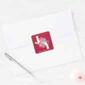 Red Modern JOY Kerstmis Vierkante Sticker (Envelop)