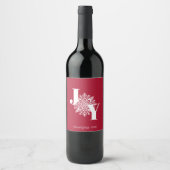 Red Modern JOY Kerstmis Wijn Etiket (Voorkant)