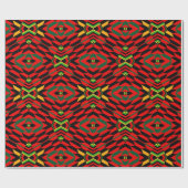 Red Modern Kente Print Wrapping Paper Cadeaupapier (Vlak)