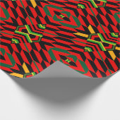 Red Modern Kente Print Wrapping Paper Cadeaupapier (Hoek)
