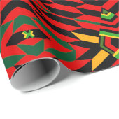 Red Modern Kente Print Wrapping Paper Cadeaupapier (Rol Hoek)