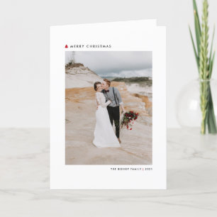 Red Modern kerstboom Merry kerstfoto Feestdagen Kaart